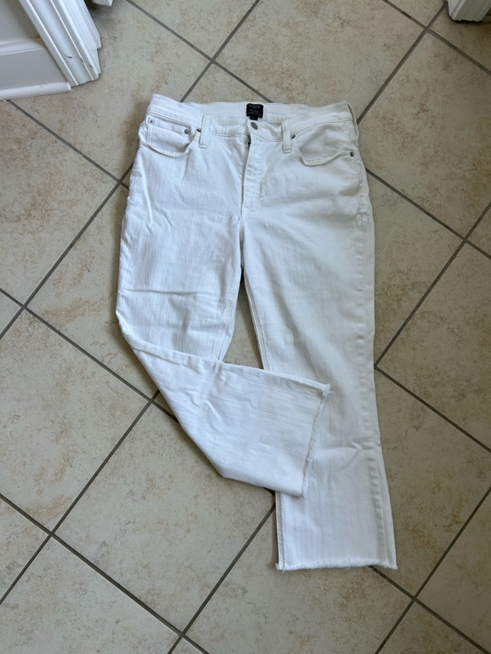 J Crew Women's White Kick Flare Jeans - Picture 2 of 3